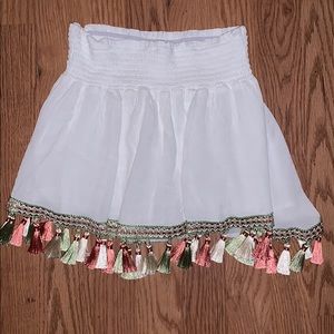 White fringe skirt